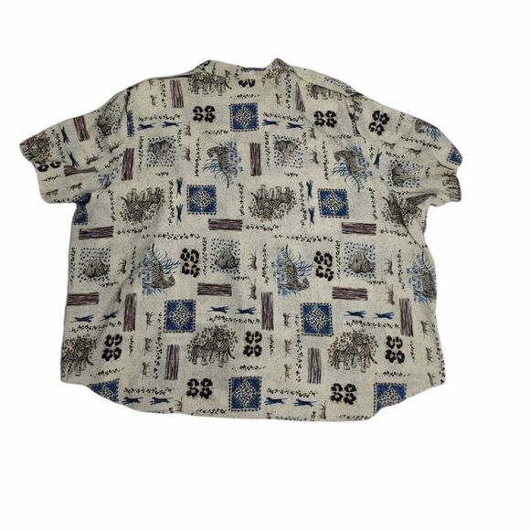 VINTAGE 90s top big cat animal print plus shirt 2X - Picture 2 of 6